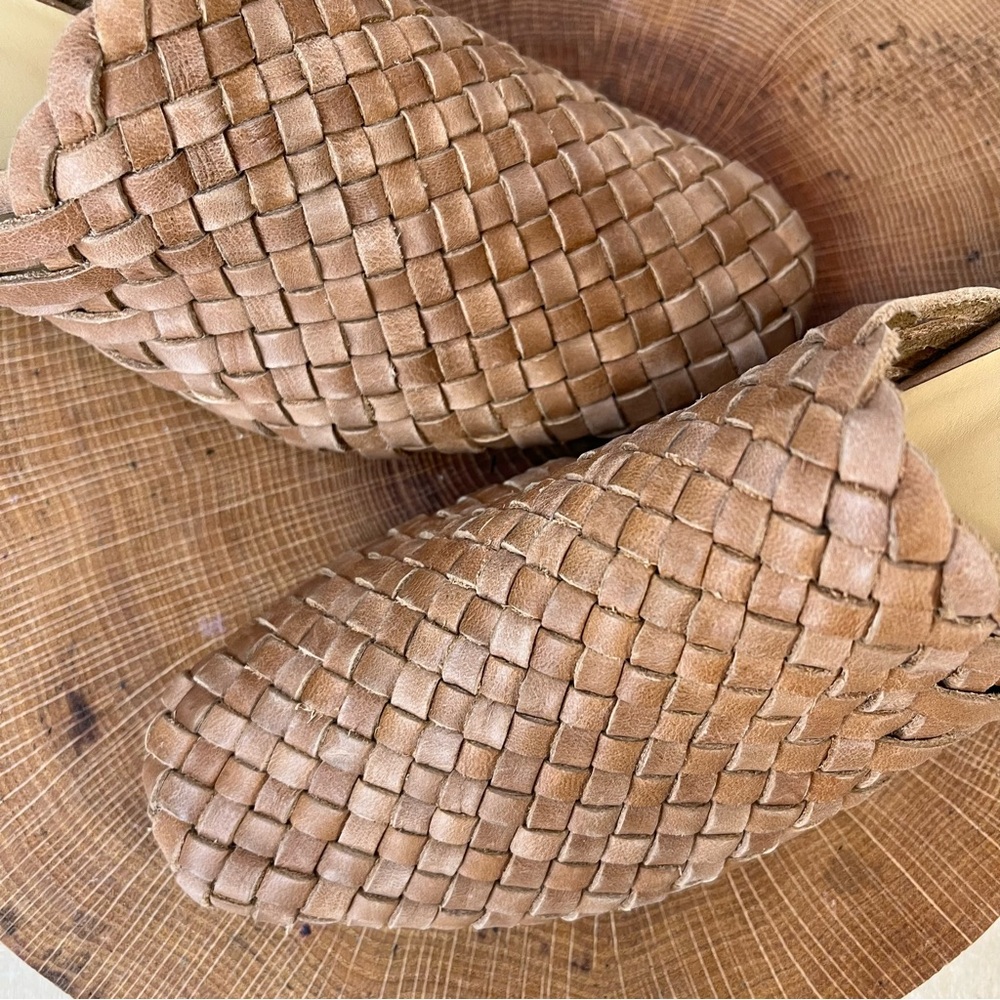 NWOB Nisolo All-Day Woven Heeled Mules Tan Leather Size 6.5 - Picture 3 of 15